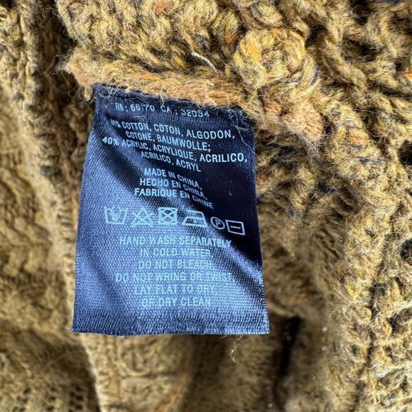 Angel of the North Anthropologie Curved Cables Poncho Sweater Womens XS Green - Picture 7 of 10